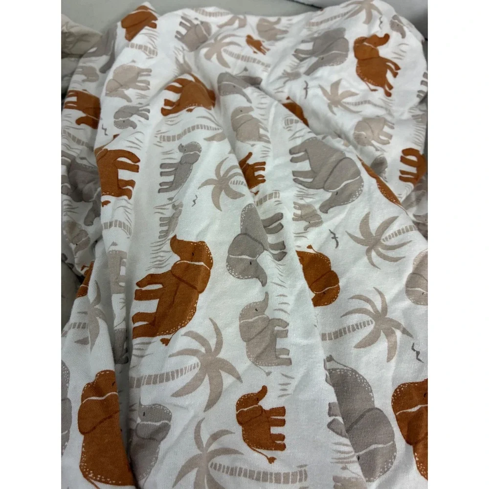 Lot of 4 Safari Jungle Animal‎ Print Fitted Crib Sheets Zebra Elephant Giraffe